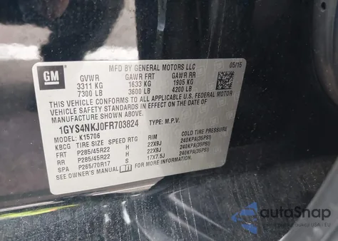 2015 Cadillac Escalade Premium from USA, damaged, VIN 1GYS4NKJ0FR703824